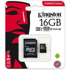Cartão De Memória Micro Sd Kingston 16Gb Classe 10 Canvas Select