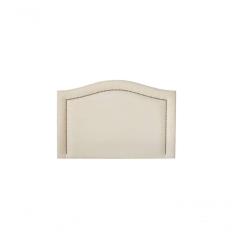 Cabeceira Solteiro 90x60 Suede Off White Tachas Prata