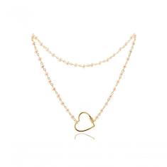 Colar De Pérola Torneada Com Fecho Em Forma De Coração