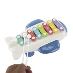 Brinquedo Xilofone Musical Infantil Avião C/ Rodinhas - Bbr Toys