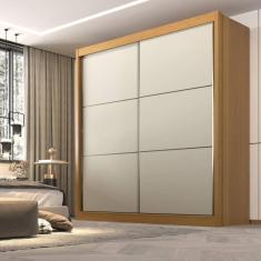 Guarda Roupa Casal 2 Portas 6 Gavetas 100% MDF Hawai Cinamomo/Off White