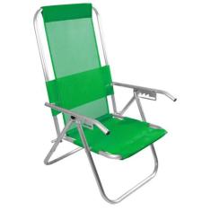Cadeira De Praia Reclinavel Aluminio 5 Posições Reforçada Vip 150Kg-