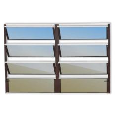 Janela de Alumínio Basculante 2 Seções 80x200cm Vidro Espelhado Plus B