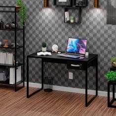 Mesa De Escritório Escrivaninha Industrial 1 Gaveta 100cm Preto