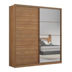 Guarda Roupa Casal Portas De Correr Com Espelho Belga Amendola Grafito Demartez