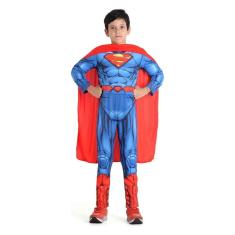 Fantasia Super Homem Infantil Premium Com Capa Tamanho G