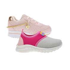 Tênis Infantil Feminino Menina - KIT 2 PARES Tam 24 ao 34-Feminino