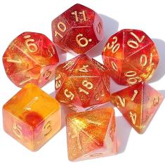 CiaraQ DND Polyhedral Dice Set with a Black Dice Bag for D&D RPG MTG Role Playing Table Games