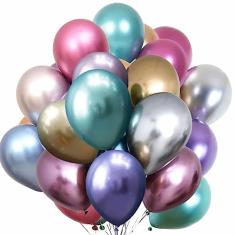 Balão Metálico Sortido - 9 Polegadas - 25 Unidades