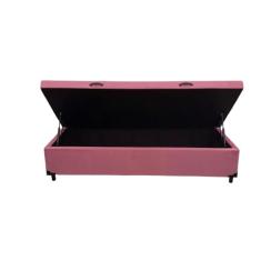 Cama Box Baú Solteiro Suede Rosé