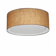 Plafon Cilíndrico Duplo Md-3036 Tecido 50x25cm Bivolt Palha