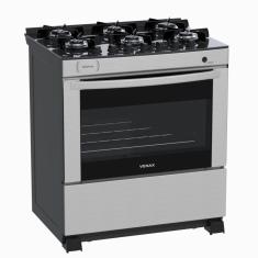 Fogao 6 Bocas Venax Delplus Vitreo Bl Inox Gas Glp