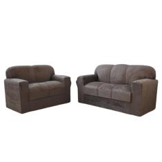 Conjunto de Sofá de 2 e 3 Lugares Marrom