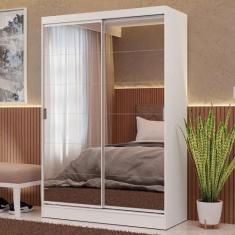 Guarda-Roupa 2 Portas de Correr de Espelho Max Madesa, Branco