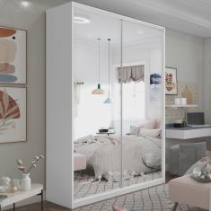 Guarda Roupa Solteiro 100% mdf bp com 2 Portas Espelho Zermatt