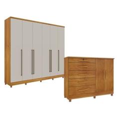 Guarda-roupa 6 Portas Portugal e Comoda 5 Gavetas Istambul com Pés Esp