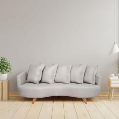 Sofá 2 Lugares 200cm Capri Bege - Pé Imbuia