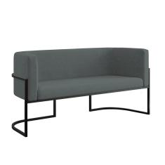 Sofá Namoradeira 2 Lugares Moderna Base Metal Black Balaqui Cinza