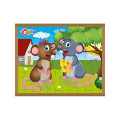 Quebra-Cabeça Casal Ratos Carlu Brinquedos