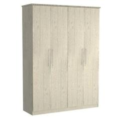 Guarda Roupa Solteiro 4 Portas 2 Gavetas Foscarini Marfim Areia