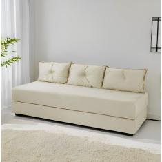 Sofá Cama 3em1 em Tecido Suede com Almofadas - Sofá que vira cama Multifuncional