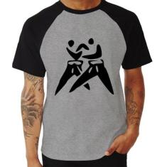Camiseta Raglan Judô Jiu Jitsu - Foca na Moda, Cinza, Preto, GGG