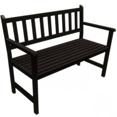 Banco De Jardim 2 Lugares com Encosto Madeira Maciça