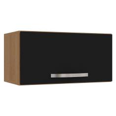 Armário Aéreo De Cozinha 1 Porta Amendoa Preto - Ajl