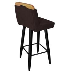 Kit 06 Banqueta Alta Lith Preto Marrom