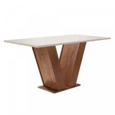 Mesa para Sala de Jantar 160cm Tampo em MDF Espanha Espresso Móveis Chocolate