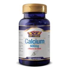 Calcium 600Mg Com Vitamina D3 Vitgold 100 Comprimidos