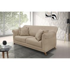 Sofá 2 Lugares 160cm Suede Arras Spezzia Decor Bege