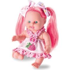 Boneca Lindinha Color com 2 Lacinhos Milk Brinquedos, Multicor