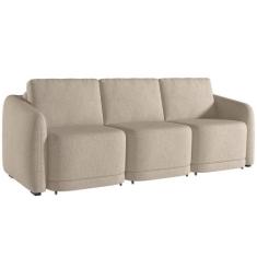 Sofá Cama para Sala de Estar 3 Lugares 276cm Montserrat K01 Linho Bege