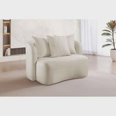 Sofá Curvo Orgânico Orion Elegância e Contemporaneidade Nude