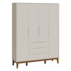 Guarda Roupa Infantil Classic Elfe Areia Acetinado Amadeirado - Reller