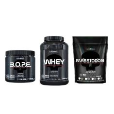 KIT HIPERCALÓRICO + WHEY + PRÉ-TREINO - BLACK SKULL-Unissex