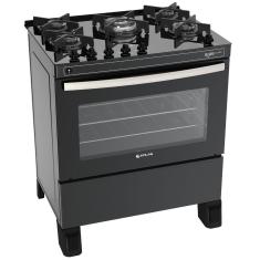 Fogão 5 Bocas Agile Glass Preto Tripla Chama Bivolt Atlas 