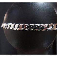 Pulseira Italiana Masculina Grumet 8mm Em Prata 925