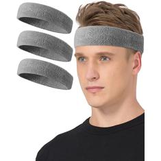 Tanluhu Faixas de cabelo esportivas para malhar, execise, tênis, basquete, corrida – tecido felpudo atlético de algodão para homens e mulheres