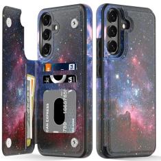 LETO Capa para Galaxy S23 FE, capa carteira de couro flip fólio com designs de flores da moda para meninas e mulheres, com compartimentos para cartões, capa protetora para celular para Samsung Galaxy