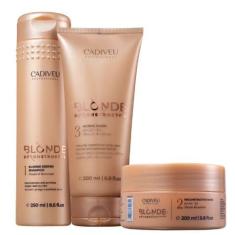Cadiveu Blonde Reconstructor Shampoo 250ml+Mascara de Reconstrução+Acidificante 200ml