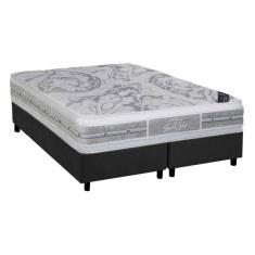 Cama Box Queen: Colchão Molas  Ensacadas Castor Super luxo Látex SLX + Base CRC Suede Gray (158x198)