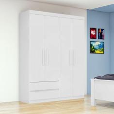 Guarda Roupa Solteiro 4 Portas 2 Gavetas Zeus Lopas
