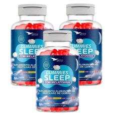 3x Gummies Sleep Melatonina- Global Suplementos 60 Gomas 