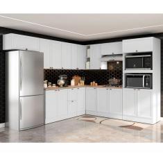 Cozinha Completa 10 Peças 17 Portas 2 Gavetas com Torre Quente Unna Espresso Móveis Branco