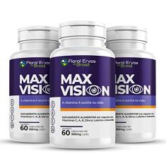 Max Vision 3x 60 Cáps Luteína Zeaxantina Vitamina A C E Zn