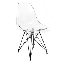 Cadeira de Cozinha Eames Preta e Transparente