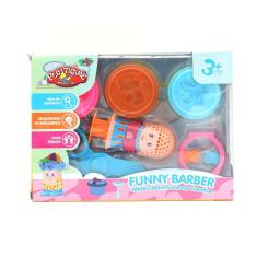 Kit Mini Cabelereiro Maluco Funny Barber Com Massinha De Modelar Plasticine Magical