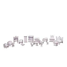 Kit Casinha Bonecas Decor Mirian + 21 Moveis P+B - Darama